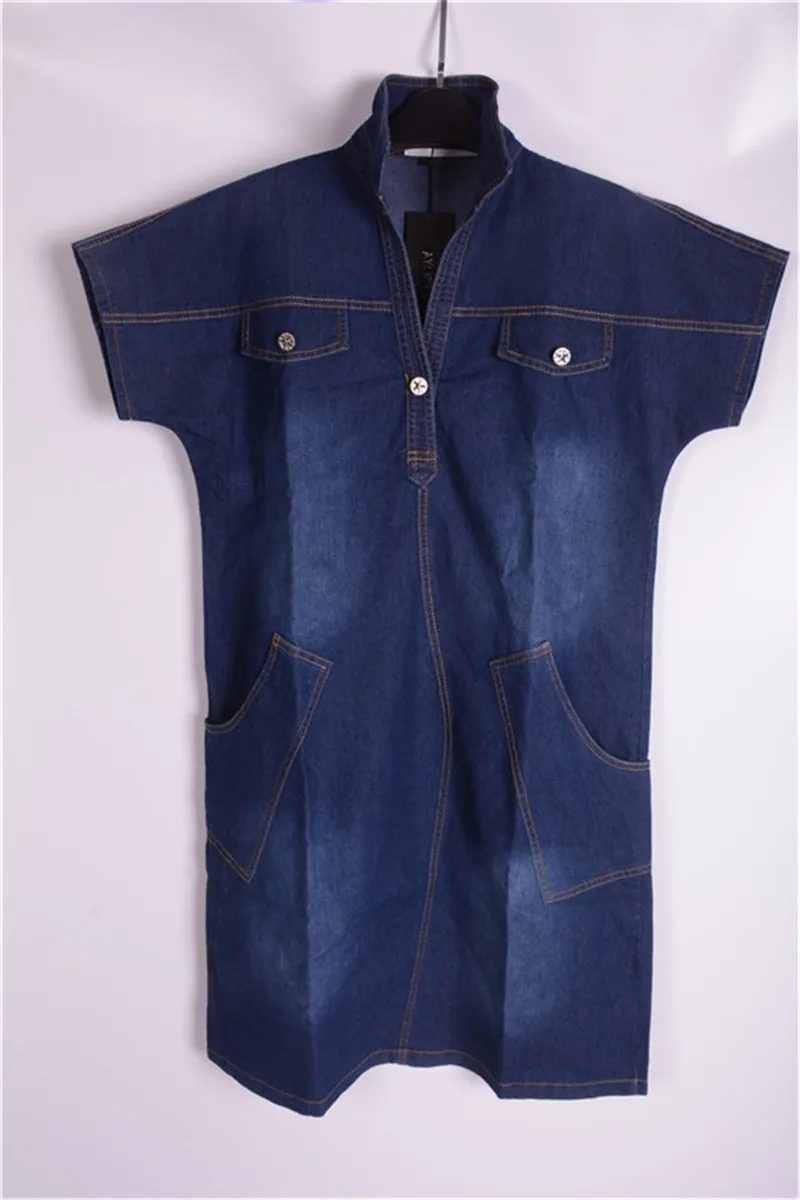 Повседневное Синее джинсовое платье размера плюс женские летние платья 2020