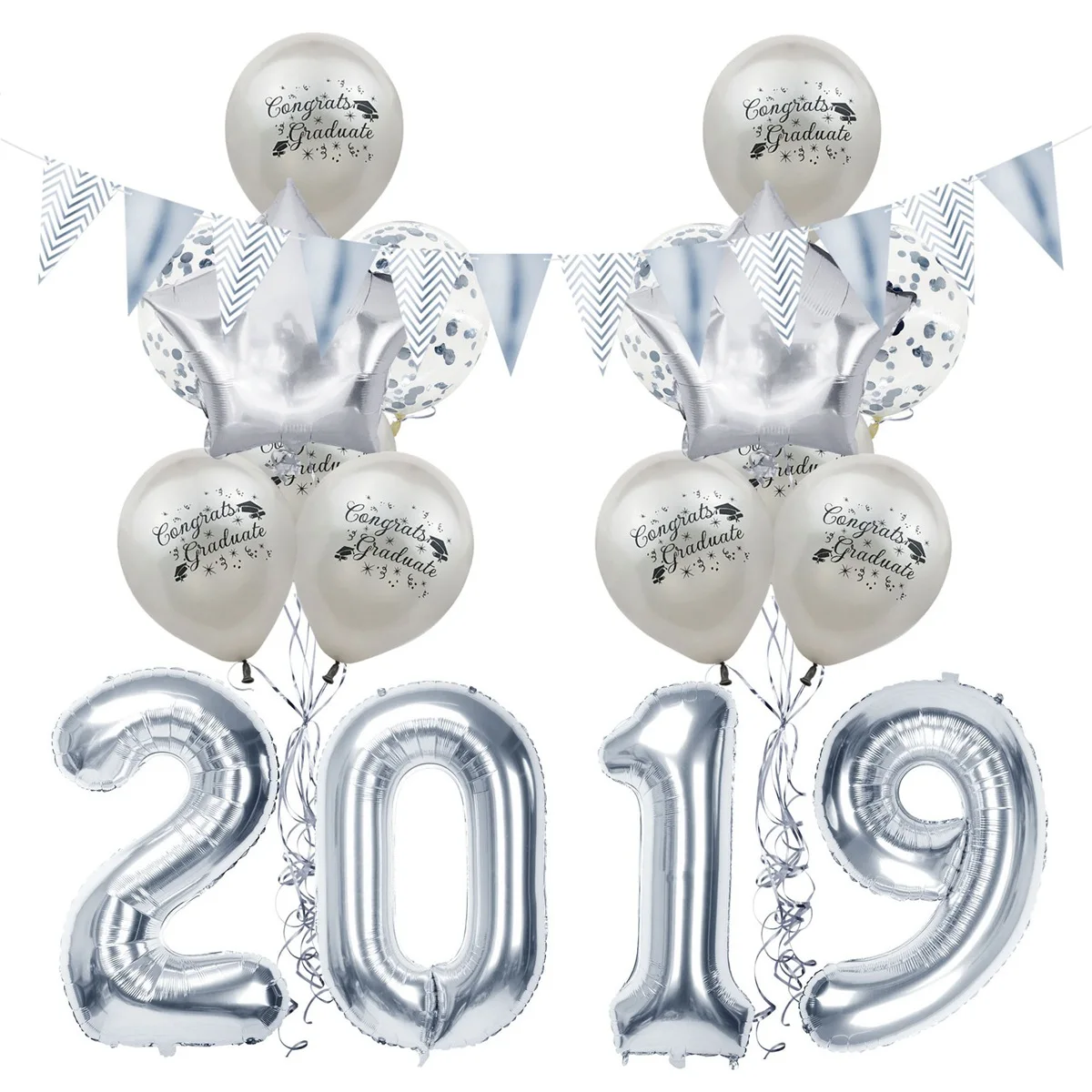 2019 Congrats выпускные украшения конфетти латексные Звездные воздушные шары баннер