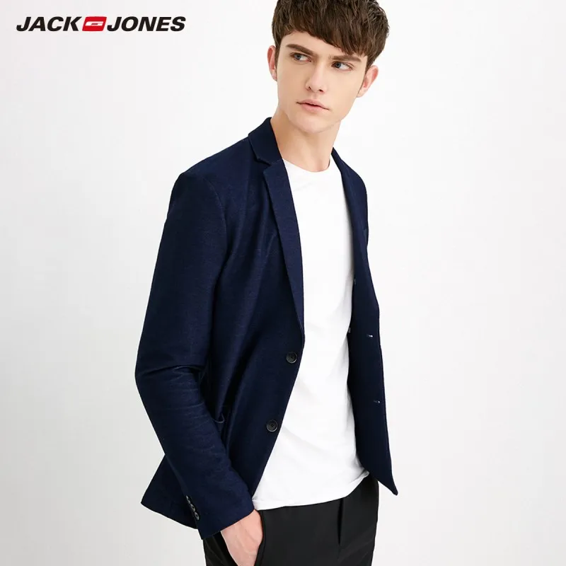 JackJones Мужской Хлопковый костюм пиджак легкая куртка мужская одежда 218108501|Пиджаки|