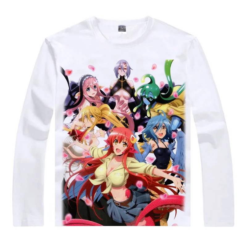 Монстром футболки Musume Для мужчин в стиле хип хоп рубашка с длинными рукавами