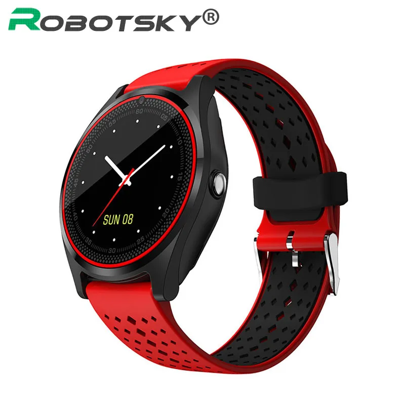 Bluetooth Смарт-часы V9 с камерой, sim-картой, умные часы, шагомер, спортивные часы для здоровья, часы для мужчин и женщин, умные часы для Android IOS