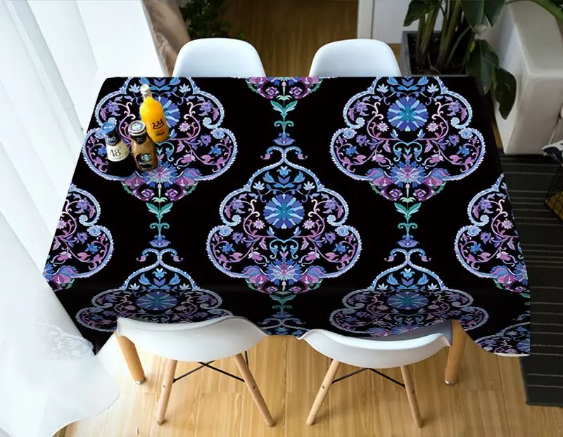 Personality design Black saffron Leaves Pattern Tablecloth Factory Outlet | Дом и сад