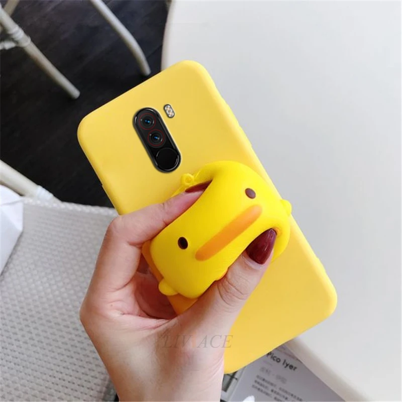 Силиконовый чехол с желтой уткой для xiaomi mi pocophone f1 мягкая задняя крышка из ТПУ