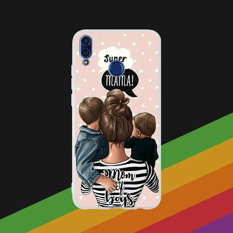 Phone Case 5 Модный чехол для телефона с черными коричневыми волосами для мамы и дочки, чехол для телефона huawei Honor 10i 9i Lite 8a 8x max 8c 7x 7a pro 6x V20 Paly - Цвет: Phone Case 5