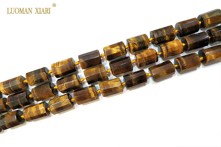 Luoman xiari натуральный тигровый глаз цилиндрические граненые каменные бусины для самостоятельного изготовления ювелирных изделий браслет ожерелье 11*16 мм нить 15"