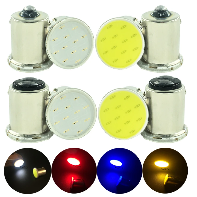 AYJERY 100 шт. S25 COB 3 Вт 12 SMD светодиодов 1156 BA15S P21W автомобильные сигнальные