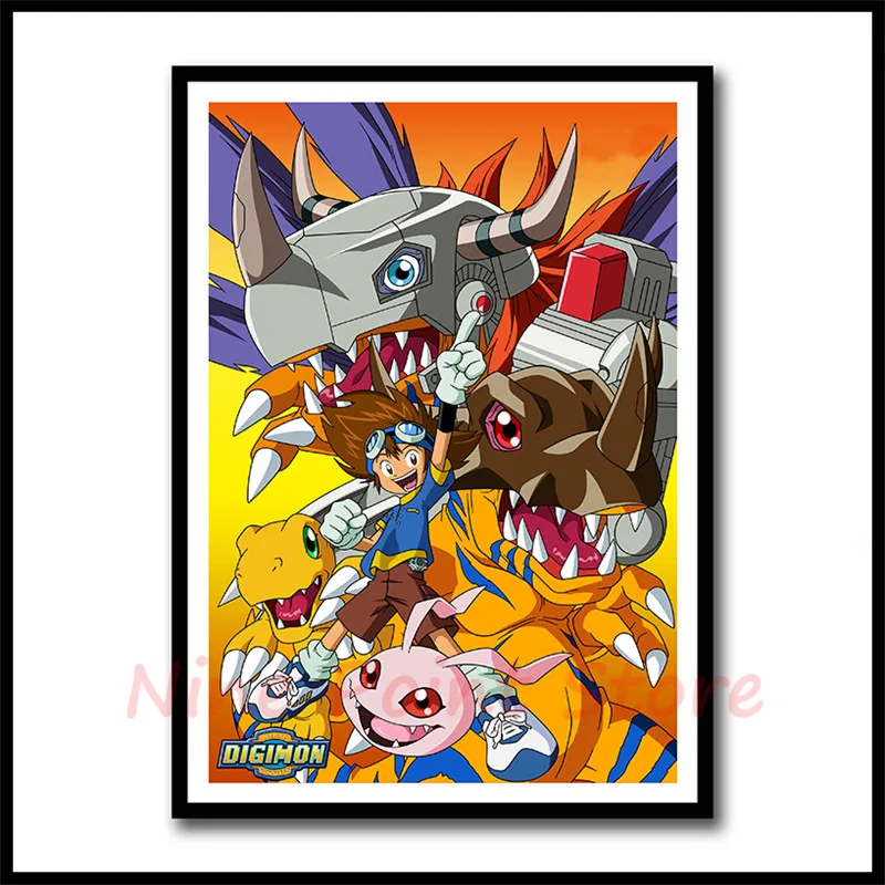 Digimons цифровой постер с изображением монстра популярная классическая короткая