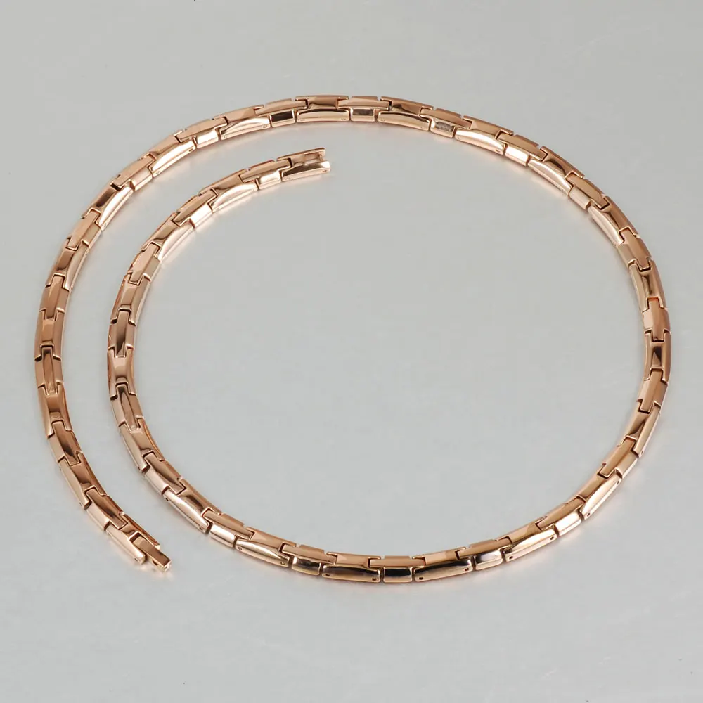 Wollet Jewelry титановое магнитное ожерелье для мужчин и женщин цвет розового золота AFA