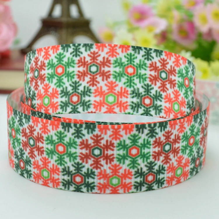 Высокое качество Новый 22 мм 7/8 &quotРождество снег печати Grosgrain 50 ярдов ремесла