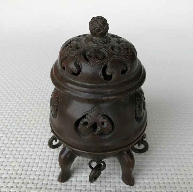 Чистая медь император печь Xuande печи пять футов курильница катушки сандалового