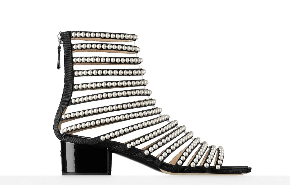 Дизайнерские летние туфли для подиума женские сандалии-гладиаторы на блочном