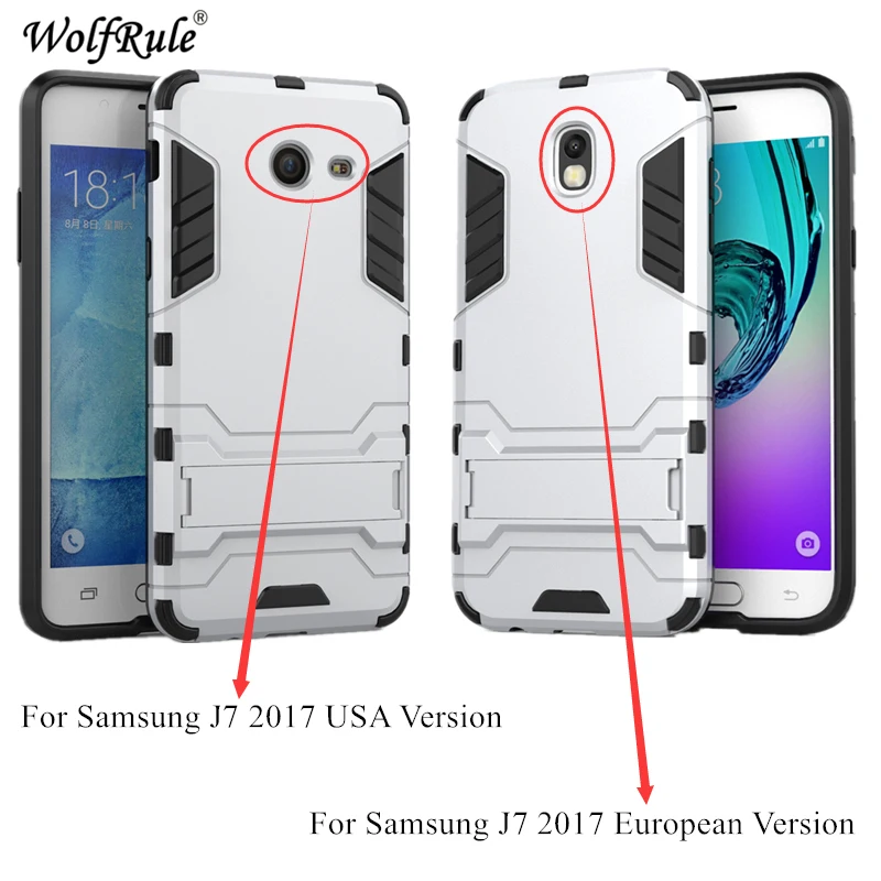 For Cover Samsung Galaxy J7 2017 Case TPU&ampPC Holder Bumper Phone J730 |