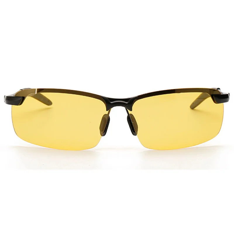 Square Sunglasses Men Polarized High Quality Brand Vintage Yellow Rimless Lens HD Night Driving Glasses 2017 Metal Shades UV400 |