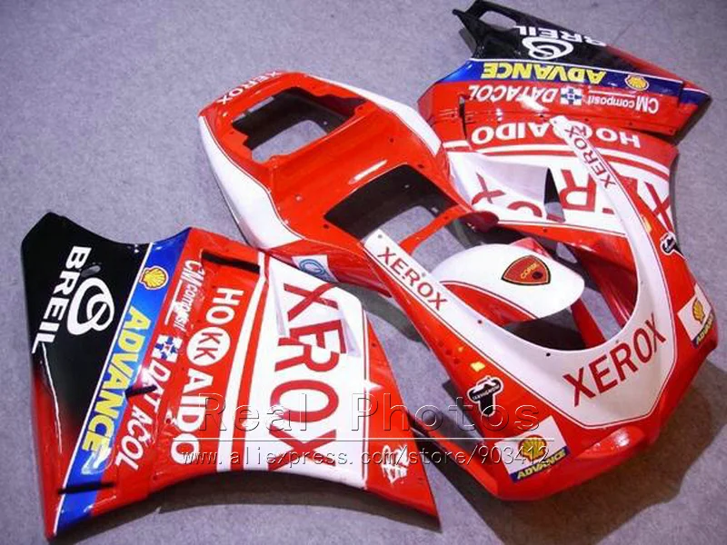 

Hot sale fairing kit for Ducati injection molded 748 916 996 998 93-05 red sticker white bodywork fairings set 1993-2005 HR15
