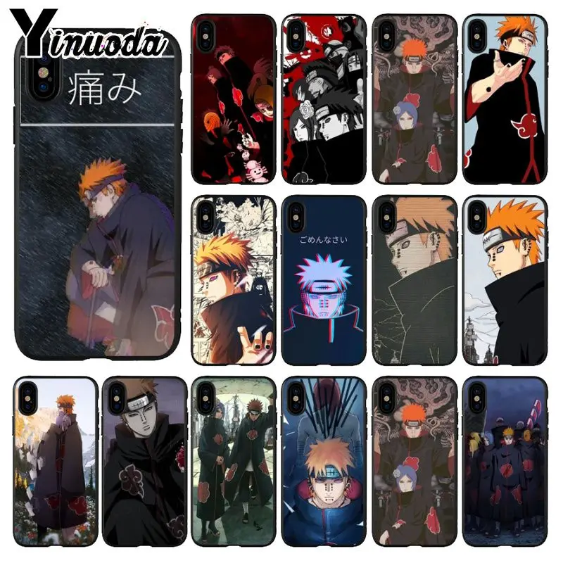 Yinuoda Naruto xiao pain мягкий силиконовый черный чехол для телефона iPhone 5 5Sx 6 7 7plus 8 8Plus X XS MAX