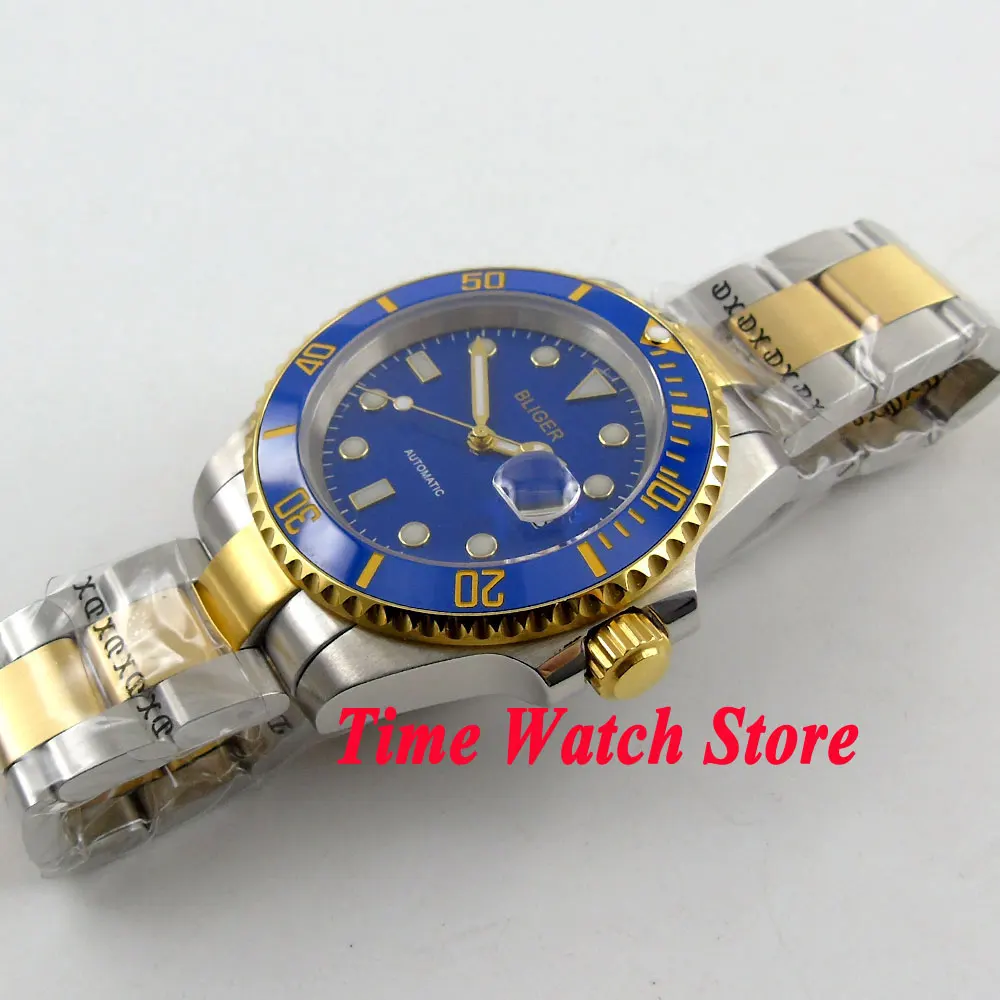 Часы мужские автоматические 43 мм с синим циферблатом и циферблатом|watch boss|watch tagwatch