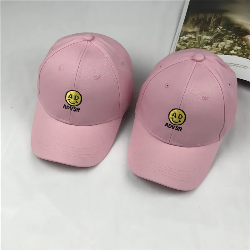 Корейская оригинальная Кепка с улыбающимся лицом розового цвета козырьком Ulzzang