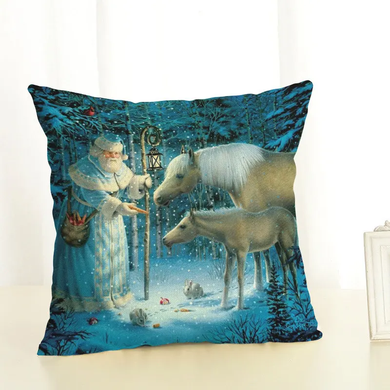 New Year Christmas Decorations For Home Christmas Ornaments Navidad Frozen Party Decorative Wholesale Cushion Cover