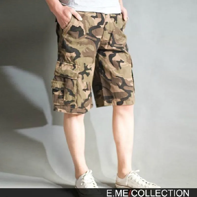 

Male outdoor tactics military knee length beach shorts mens summer camouflage sports short trousers multi-pocket overalls shorts