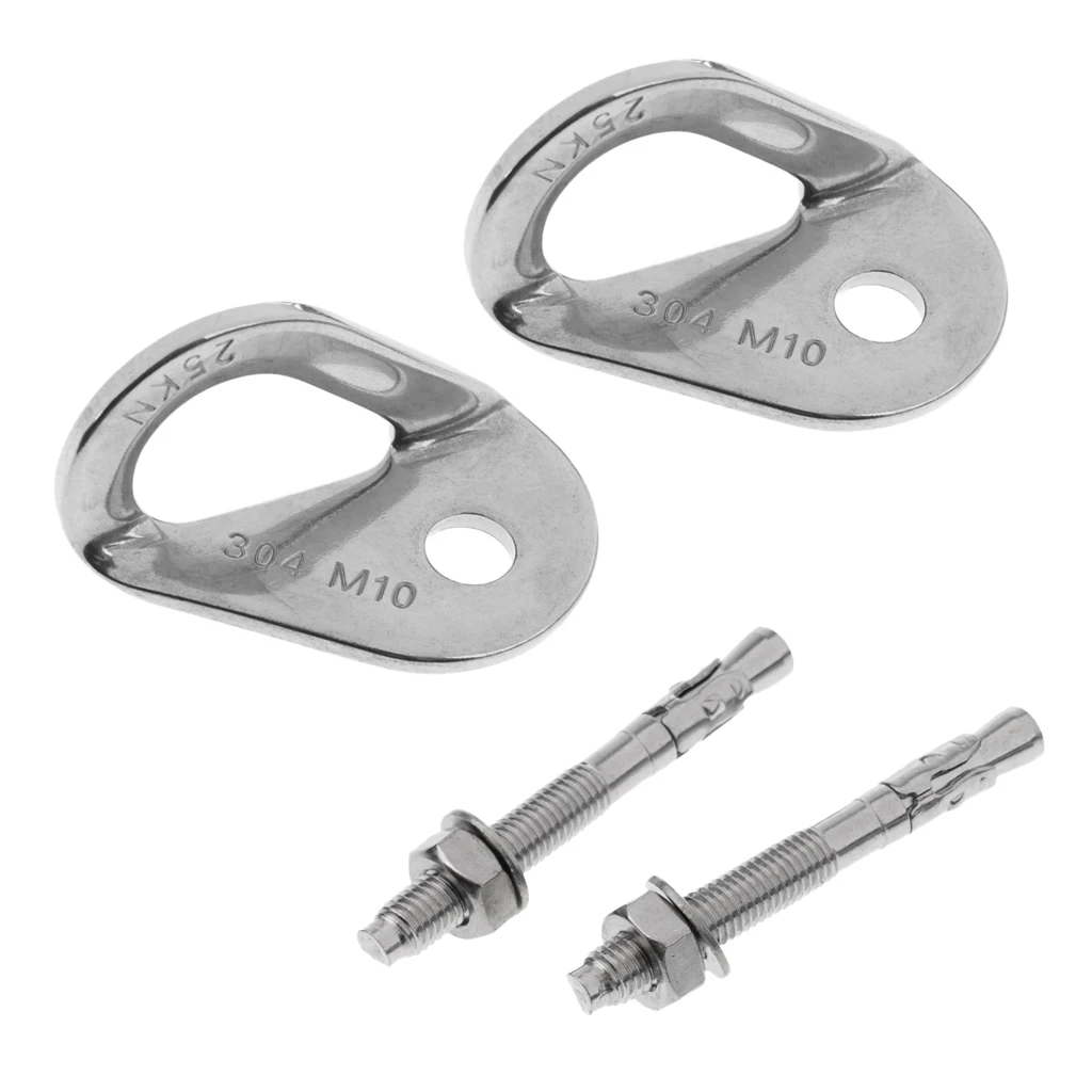 

2 Pieces 10mm Rock Climbing 25KN Anchor Hanger Bolt Set Stainless Steel