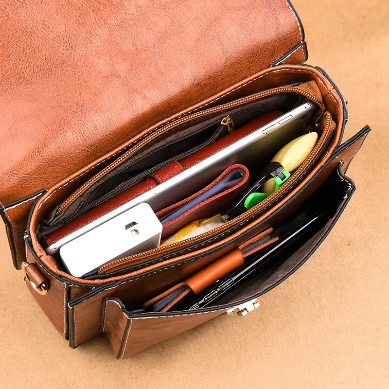 Модные женские кожаные сумки-мессенджеры высокого качества сумки на плечо для