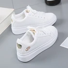 Женские кроссовки на шнуровке, белые дышащие кроссовки с цветочной вышивкой, повседневная обувь на весну 2020