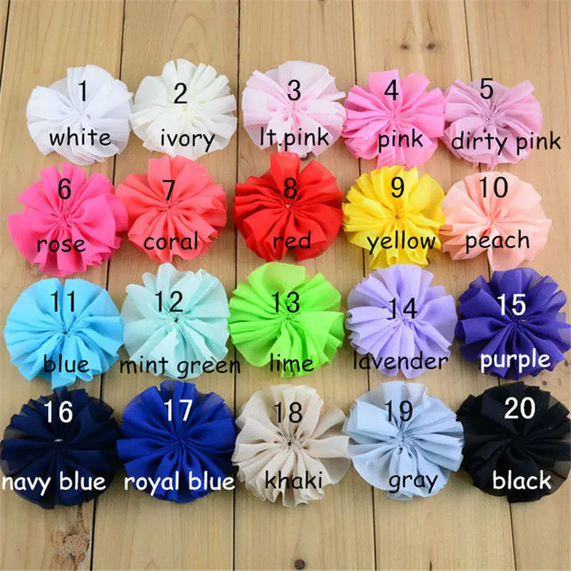 50 шт./лот шифоновые балерины ручной работы 2 8 дюйма цветы для волос сделай сам