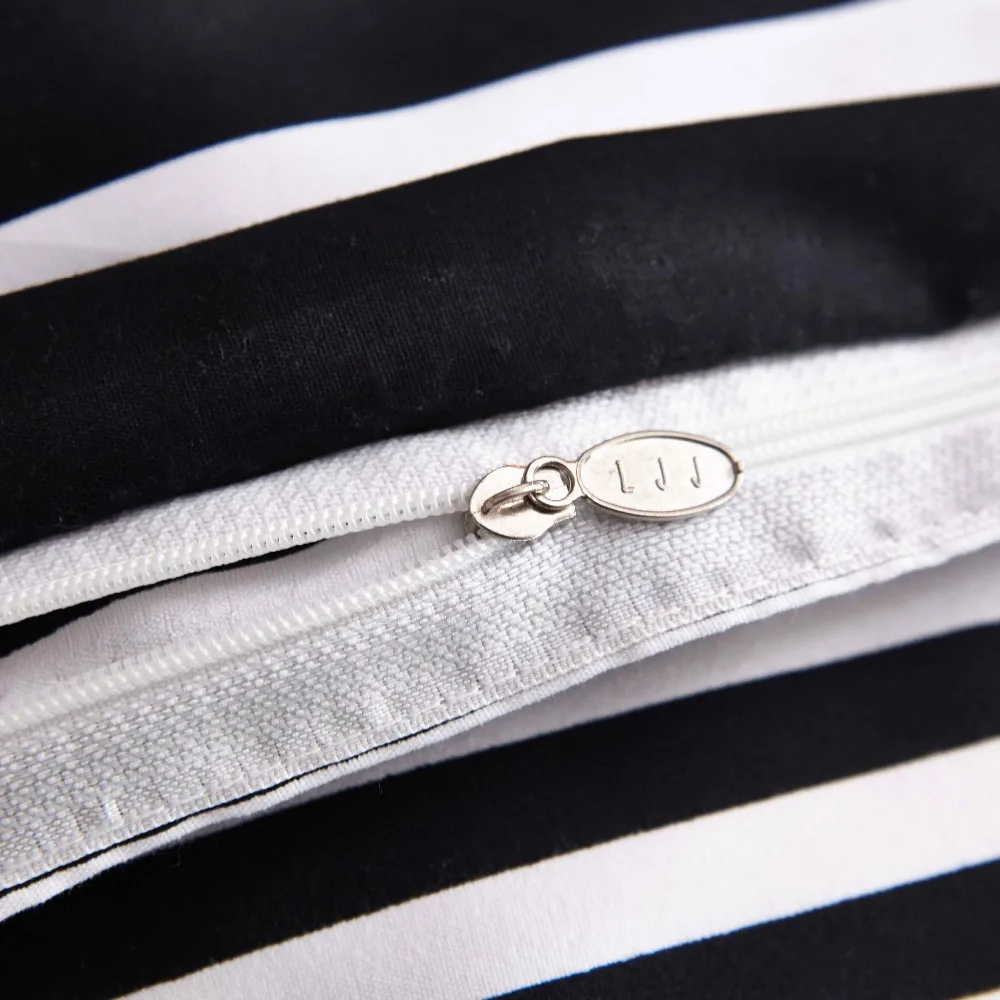 Черный и белый в полоску Постельное белье полиэстер кровать Простыни Детские