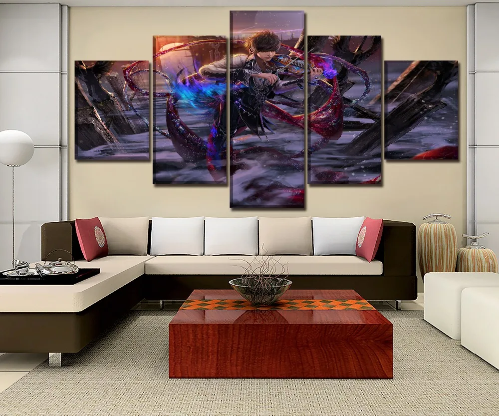 Постер настенный модульный из 5 предметов с рисунком аниме Волшебный виолитель |