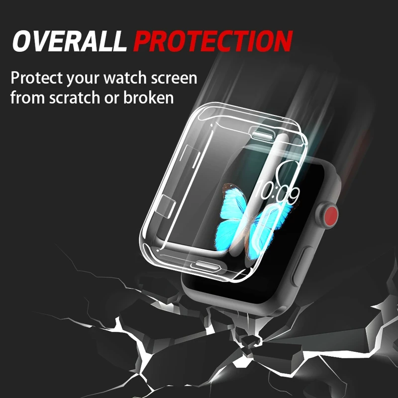 2018 Dehyaton TPU Защитный чехол для экрана Apple Watch iwatch wach Series 2 3 II 38 мм 42 прозрачный |
