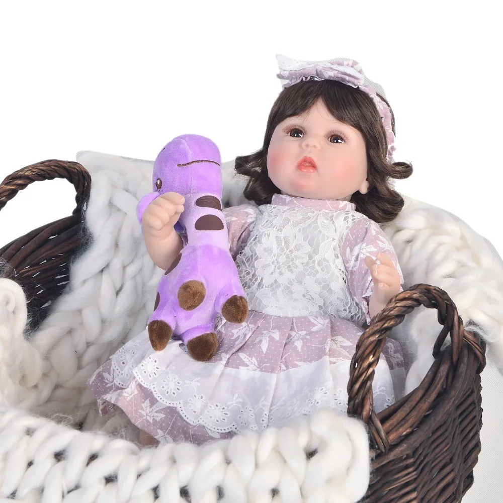 Силиконовые куклы reborn 18 &quot43 см bebes curly hair girl для детей подарок на день рождения