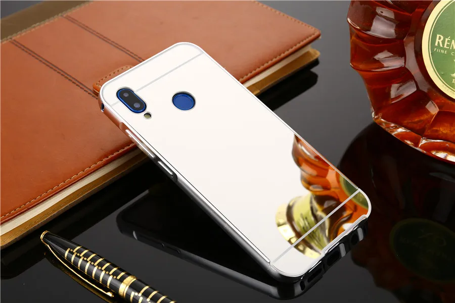 Для huawei P20 Lite чехол P 20 Lite с зеркальным покрытием Алюминиевый металлический каркас бампер+ Жесткий PC задняя крышка для huawei Nova 3e/P20 Lite