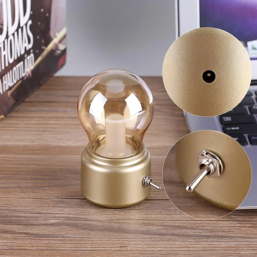 Светодиодный Ночной светильник 5W USB аккумуляторная Ночная лампа ретро прикроватная настольная лампа