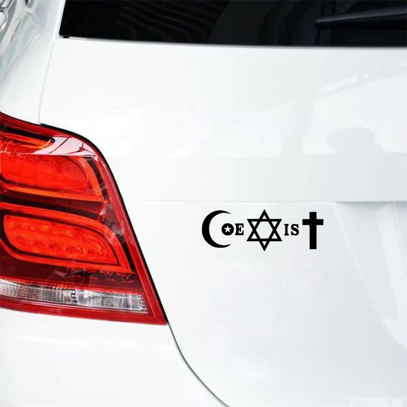 QYPF 15 1 см * 5 Забавный Coexist Religion виниловая наклейка на автомобиль мотоцикла