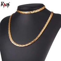 kpop accessories goldsilverblack color chain necklaces bracelet set for men high quality jewelry necklace sets man gift s2565