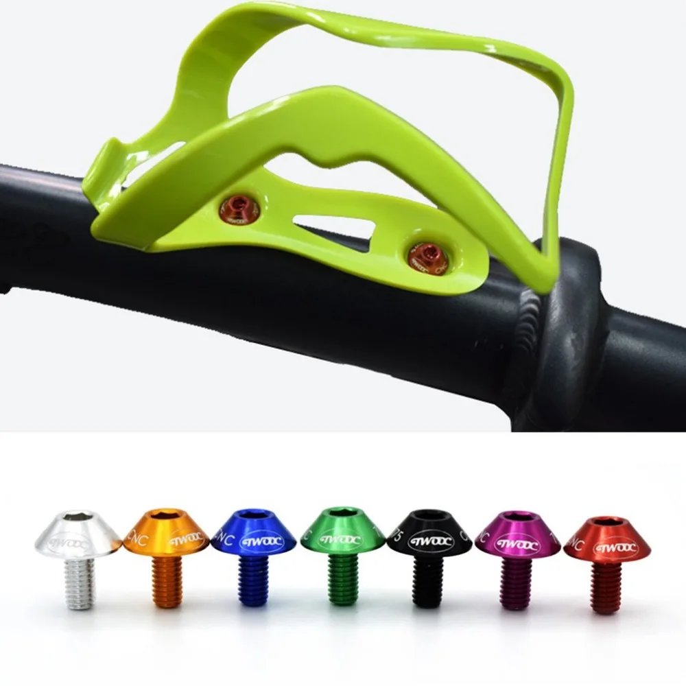 2 шт. велосипедный флягодержатель болты с ЧПУ Алюминиевый сплав M5 * 12 мм винты для