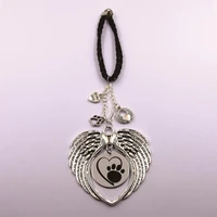 paw print in my heart leather chain rearview mirror christmas tree pet loss pet owner dog lover