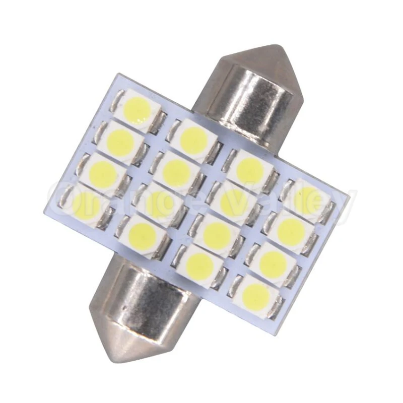 100 шт. супер яркий C5W 3528 1210 16 SMD СВЕТОДИОДНЫЙ Автомобильный купольный светильник гирлянда интерьерные лампочки 31 мм 36 мм 39 мм 41 мм авто освещение на крыше автомобиля
