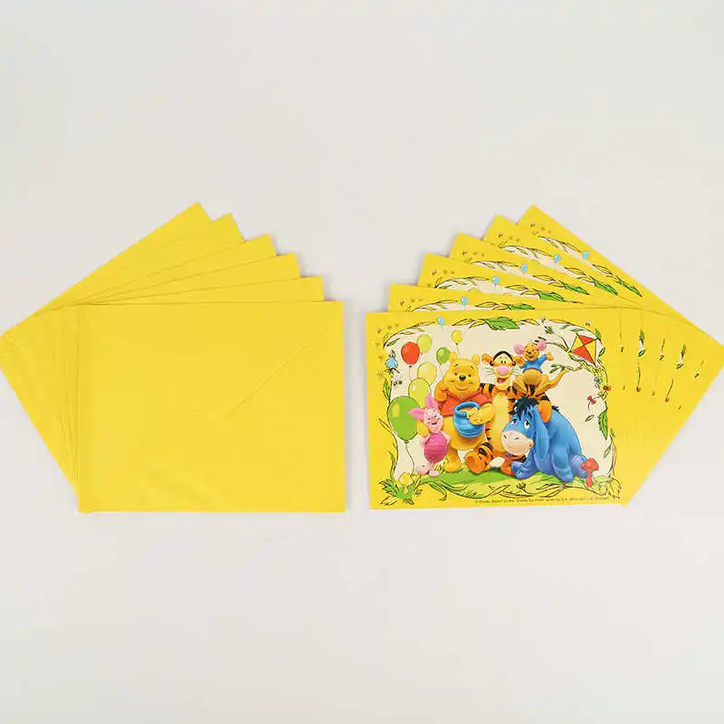 6pcs card Винни Пух одноразовая посуда набор чашки, ребенок, душ Аксессуары для вечеринки, дня рождения вечерние одноразовые чашки - Цвет: 6pcs card