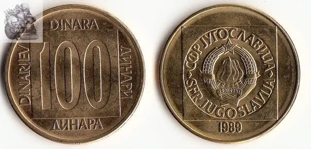 Двухслойная Монета 100 динар ЕС 100% настоящие и оригинальные европейские монеты