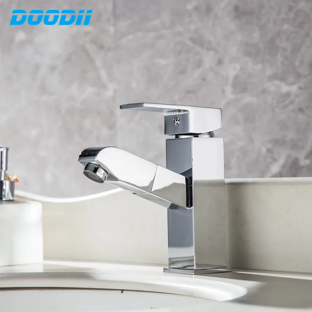 

Kitchen Faucet Electroplated Pull Out Sink Mixer Tap Swivel Spout Sink Faucet Swivel Copper Kitchen Faucets tap Torneira DOODII