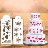 christmas love snowflake flower cake stencil diy cake spray fondant template cookie cake decorating molds kitchen baking tools
