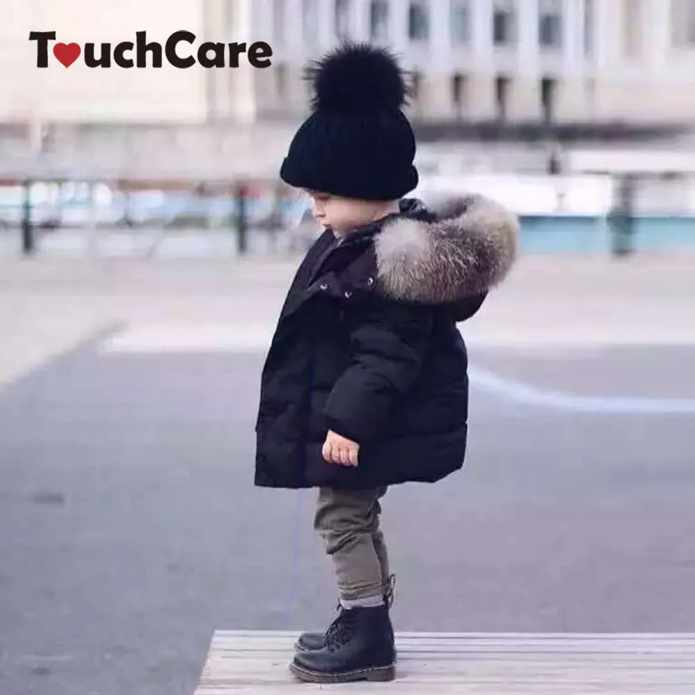 Touchcare/теплые зимние пальто для детей Толстая куртка с капюшоном мальчиков и