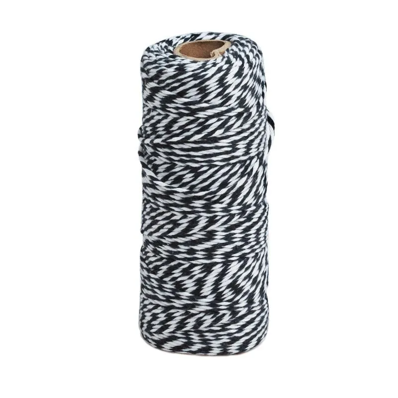 Темно синий полосатый хлопковый шпагат декоративный веревочный для рукоделия 100