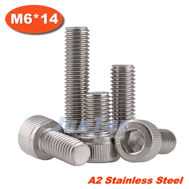 

100pcs/lot DIN912 M6*14 Stainless Steel A2 Hex Socket Head Cap Screw