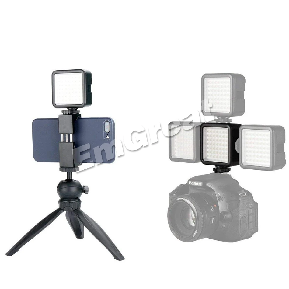 49Pcs LED Phone Video Light Photo Lighting on Camera Hot Shoe LED Lamp for iPhoneX 8 Camcorder Canon / Nikon DSLR Live Stream