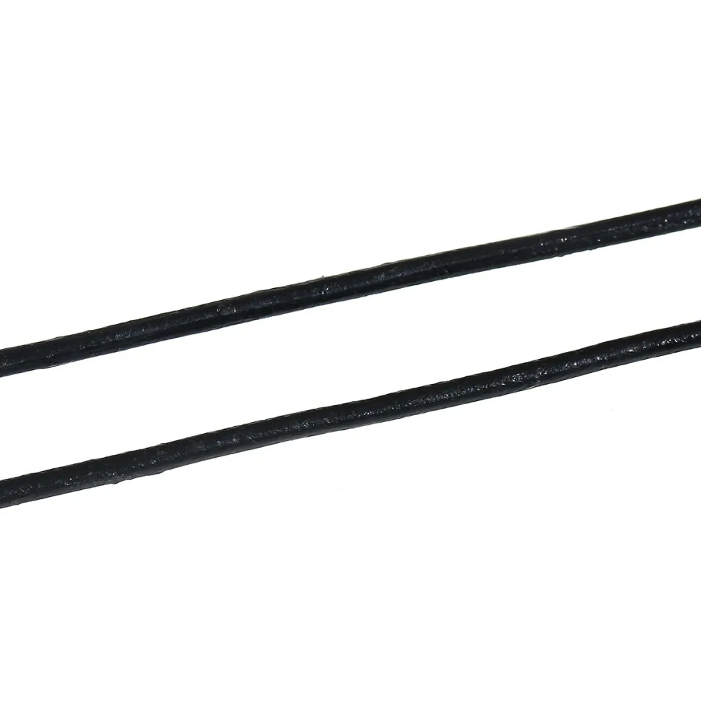 Doreen Box Прекрасный черный цвет круглый из натуральной кожи ювелирный шнур 1 5 мм 10 м