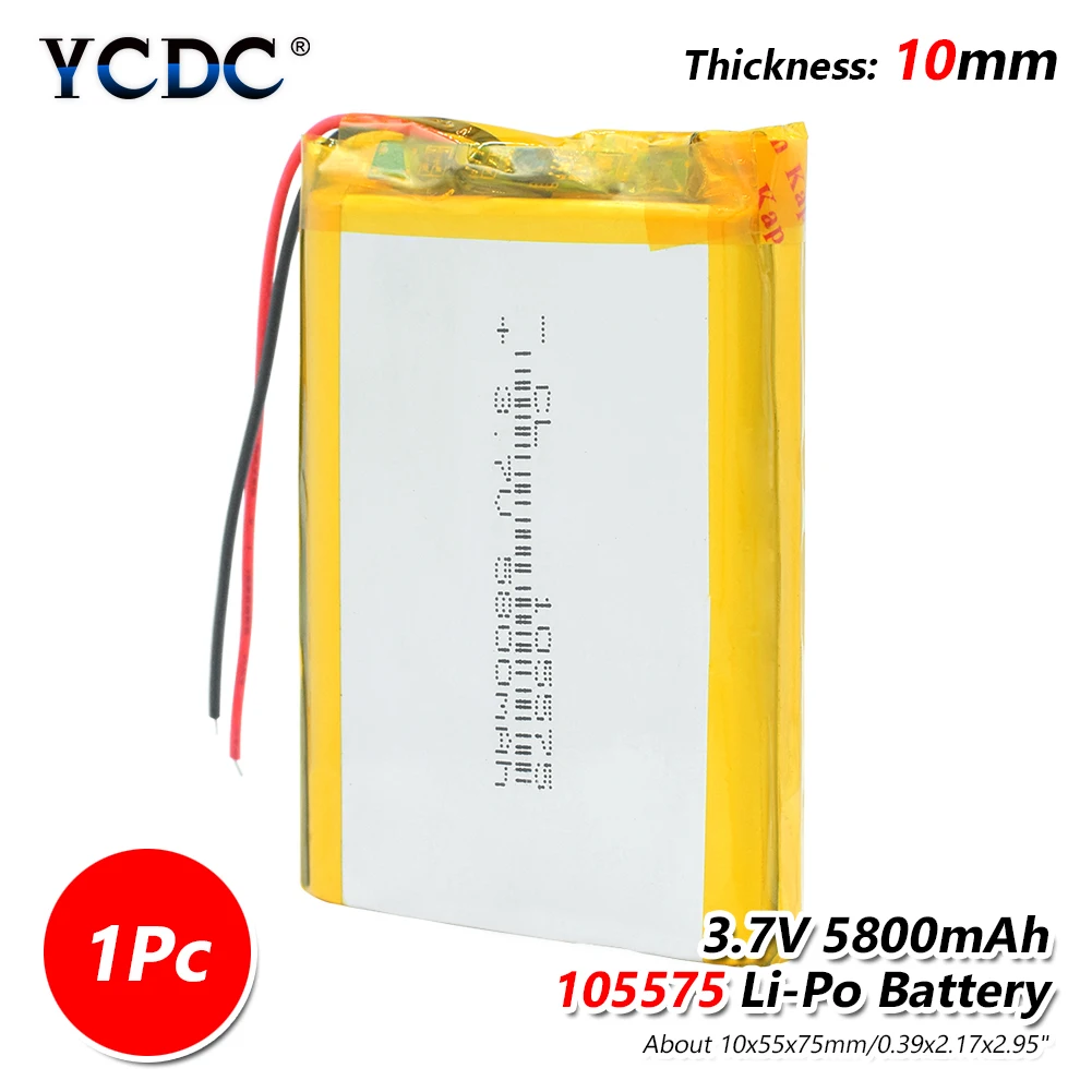 105575 5800mAh 1pc Размер 105575 3,7 в 5800 мАч литий-ионная Lipo ячейка литий-полимерная аккумуляторная батарея для MP5 Портативный интерфон динамик - Цвет: 105575 5800mAh 1pc