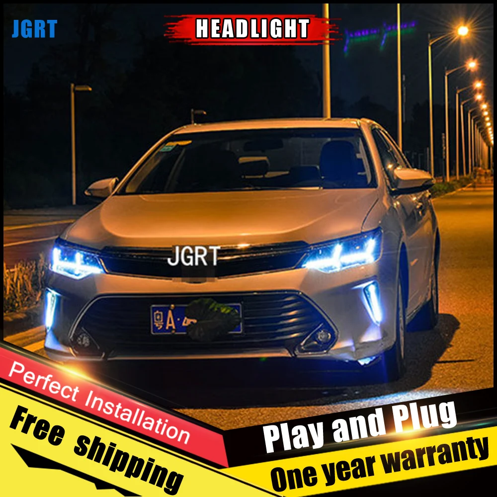 

Car Style LED headlights for Toyota Camry 2014-2015 for Camry head lamp LED Lens Double Beam H7 HID Xenon bi xenon lens