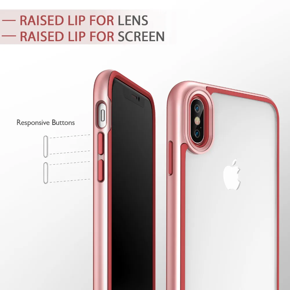 Чехол для iphone X 5,8 дюймов, ESR сверхпрочный двухслойный Твердый чехол с бамперной рамкой, Прозрачная Жесткая задняя крышка для iphone X 10 5,8